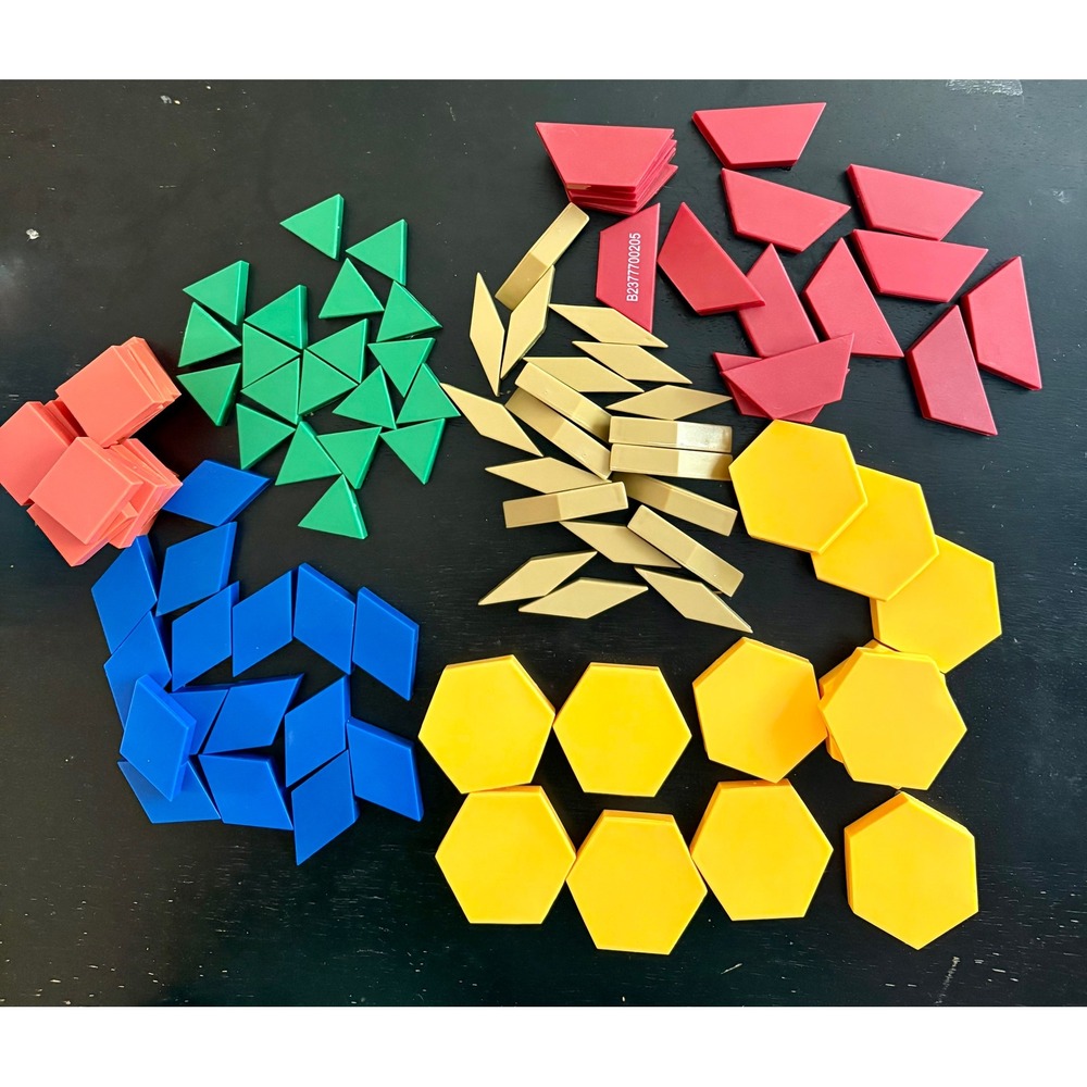 Learning Resources Pattern Blocks Set of 100 1cm Thick 6 Colors LSP 0632-100